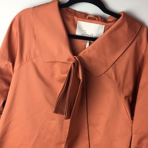 MaxAzria orange coral jacket peplum polyester silk